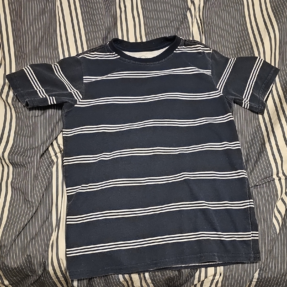 Navy Striped Kids T-Shirt